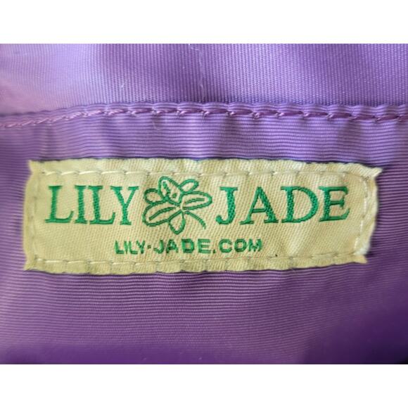 Lily Jade Anna Diaper Bag Black Vegan Leather Purple Lining Rare Discontinued🖤 - Picture 8 of 16